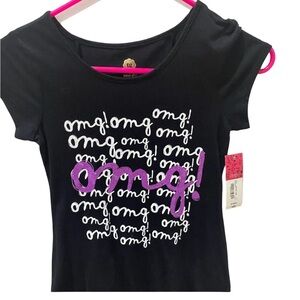 NWT Total Girl Adorable "OMG" short sleeve top  sz 10